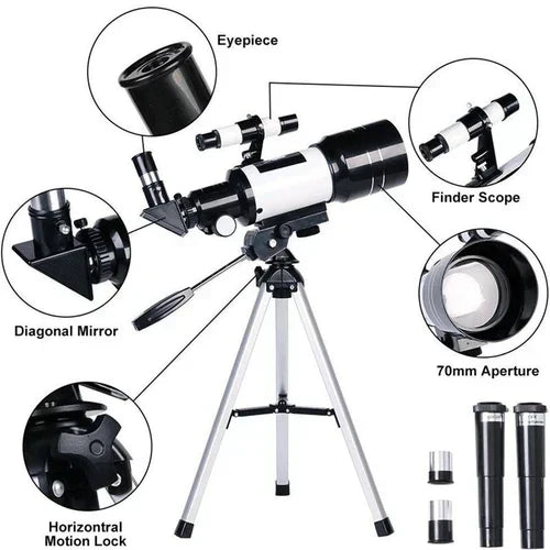 Sisica | Explore the Stars with Ease - Professional Telescope with Tripod & 150x Zoom for Moon Observation