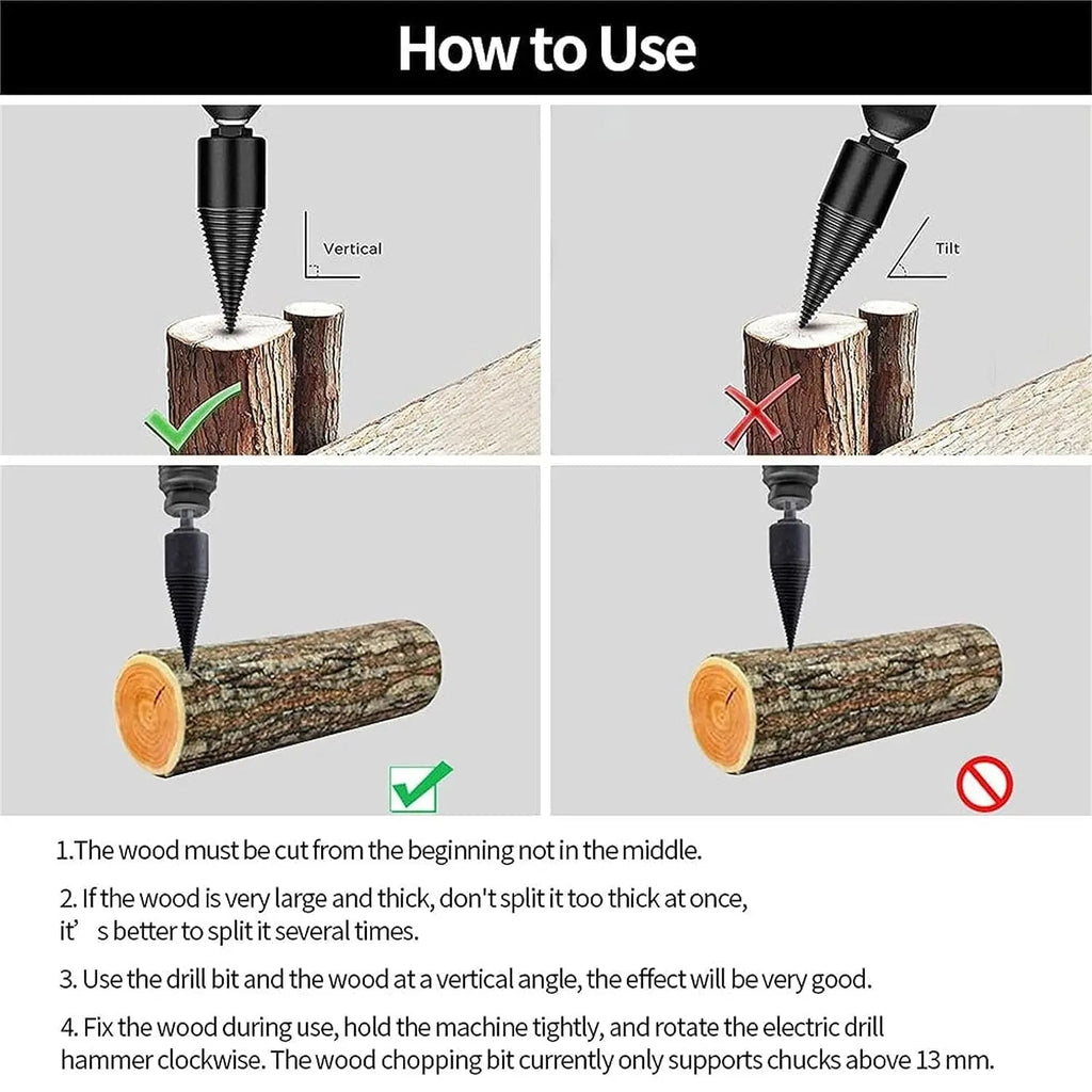 Sisica | Firewood Drill Bit Set – Split wood easily with the cordless drill