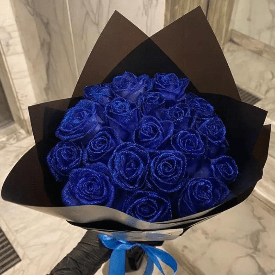 Charly | Fleurion Forever Bloom Rose | real preserved glitter rose for romantic gifts and home decoration