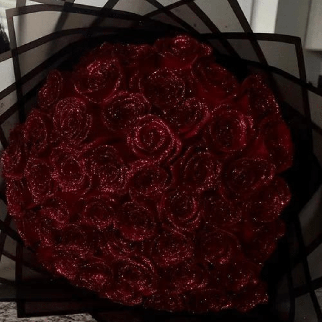 Charly | Fleurion Forever Bloom Rose | real preserved glitter rose for romantic gifts and home decoration