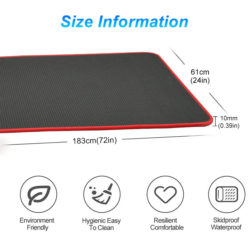 Sisica Yoga Mat | 10mm Thick Non-Slip Exercise Mat | 183x61cm