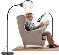 Sisica | Full-Page Magnifying Glass with LED Light – Hands-Free Reading Aid for Books, Crafts & Hobbies