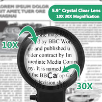 Sisica | Full-Page Magnifying Glass with LED Light – Hands-Free Reading Aid for Books, Crafts & Hobbies