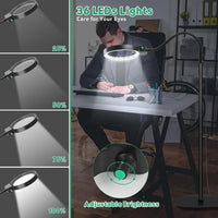 Sisica | Magnifying Lamp with LED for Crafts, Reading & Hobbies