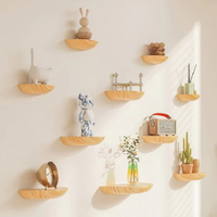 Charly | Half-Round Wooden Wall Shelf | Stylish and Space-Saving | Natural Wood