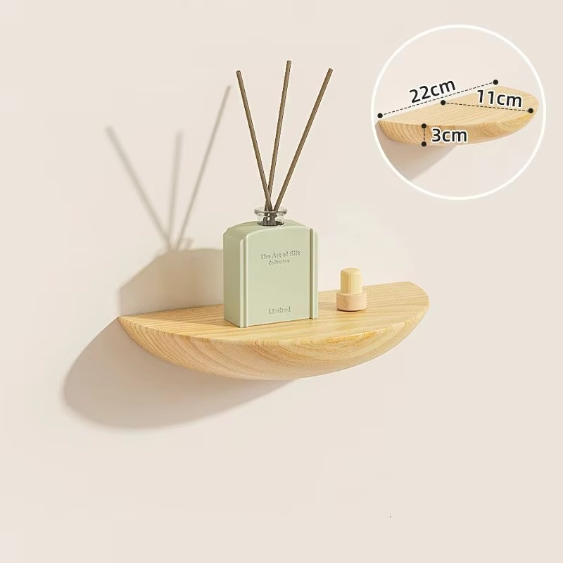 Sisica | Half-Round Wooden Wall Shelf | Stylish and Space-Saving | Natural Wood
