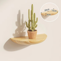 Sisica | Half-Round Wooden Wall Shelf | Stylish and Space-Saving | Natural Wood