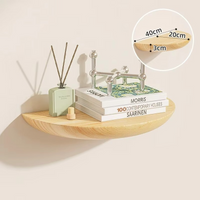 Sisica | Half-Round Wooden Wall Shelf | Stylish and Space-Saving | Natural Wood