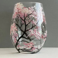 Sisica | Hand Painted Four Seasons Tree Wine Glasses | Unique Art