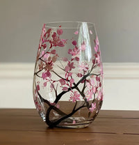 Sisica | Hand Painted Four Seasons Tree Wine Glasses | Unique Art