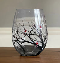 Charly | Hand Painted Four Seasons Tree Wine Glasses | Unique Art