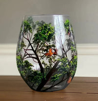 Charly | Hand Painted Four Seasons Tree Wine Glasses | Unique Art