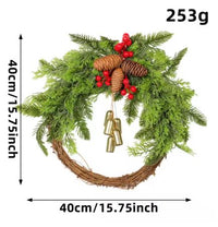 Charly | Handmade Bohemian Winter Wreath | Bells, Pinecones & Berries | 43 cm | Indoor/Outdoor