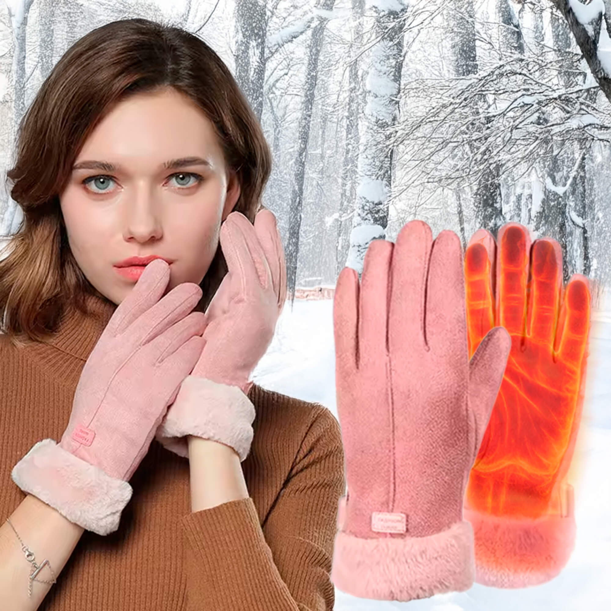 Charly | Heated Gloves for Women UK – Women's Thermal Waterproof Winter Gloves with Touch Screen & USB Rechargeable Warm Design