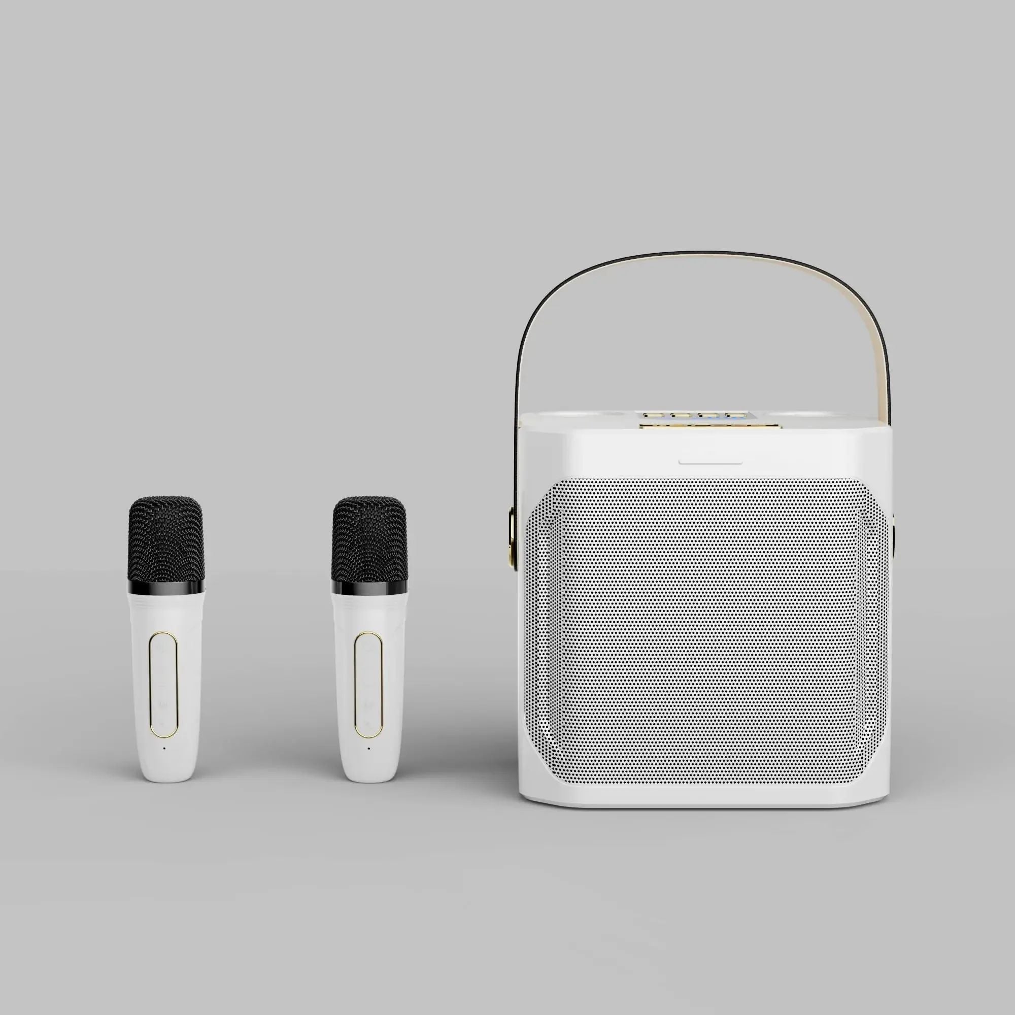 Sisica | Karaoke Bluetooth Speaker – 360° Surround Wireless Subwoofer with Dual Mics