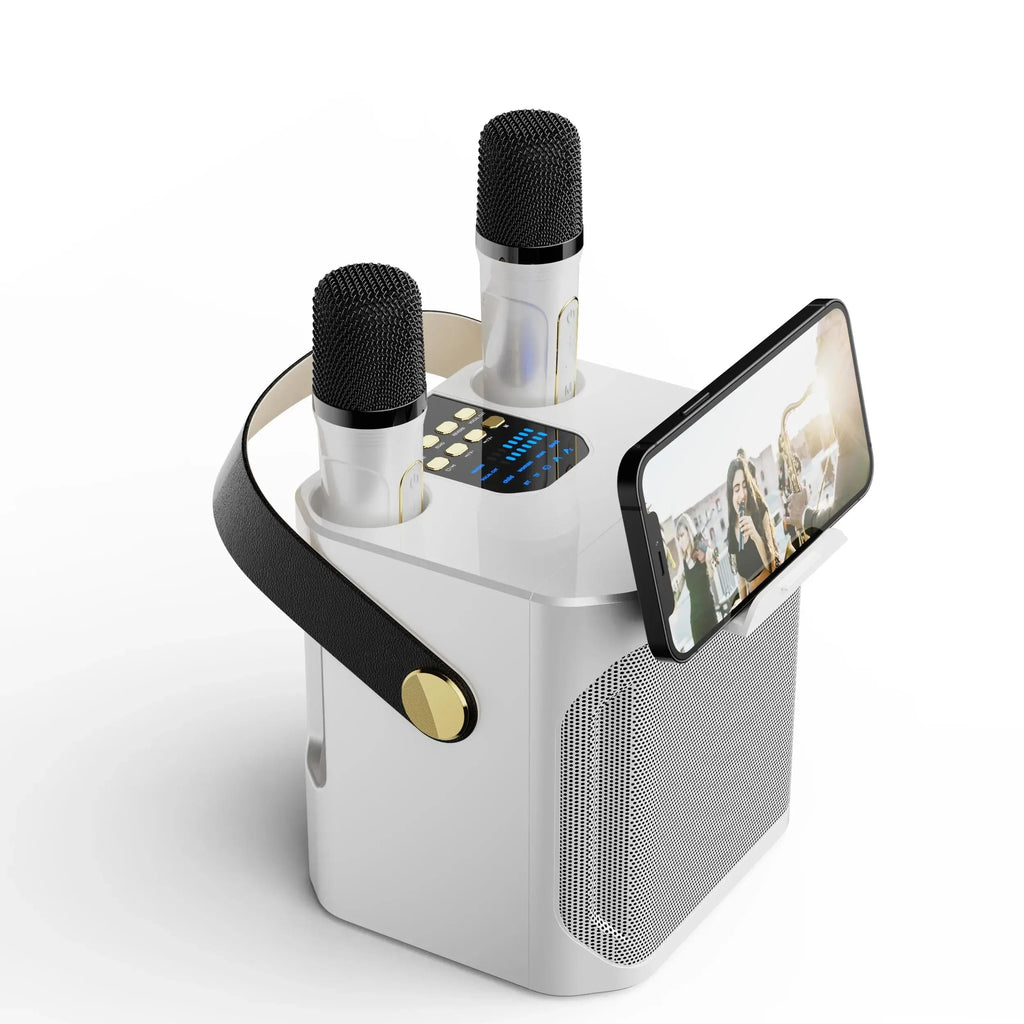 Charly | Karaoke Bluetooth Speaker – 360° Surround Wireless Subwoofer with Dual Mics