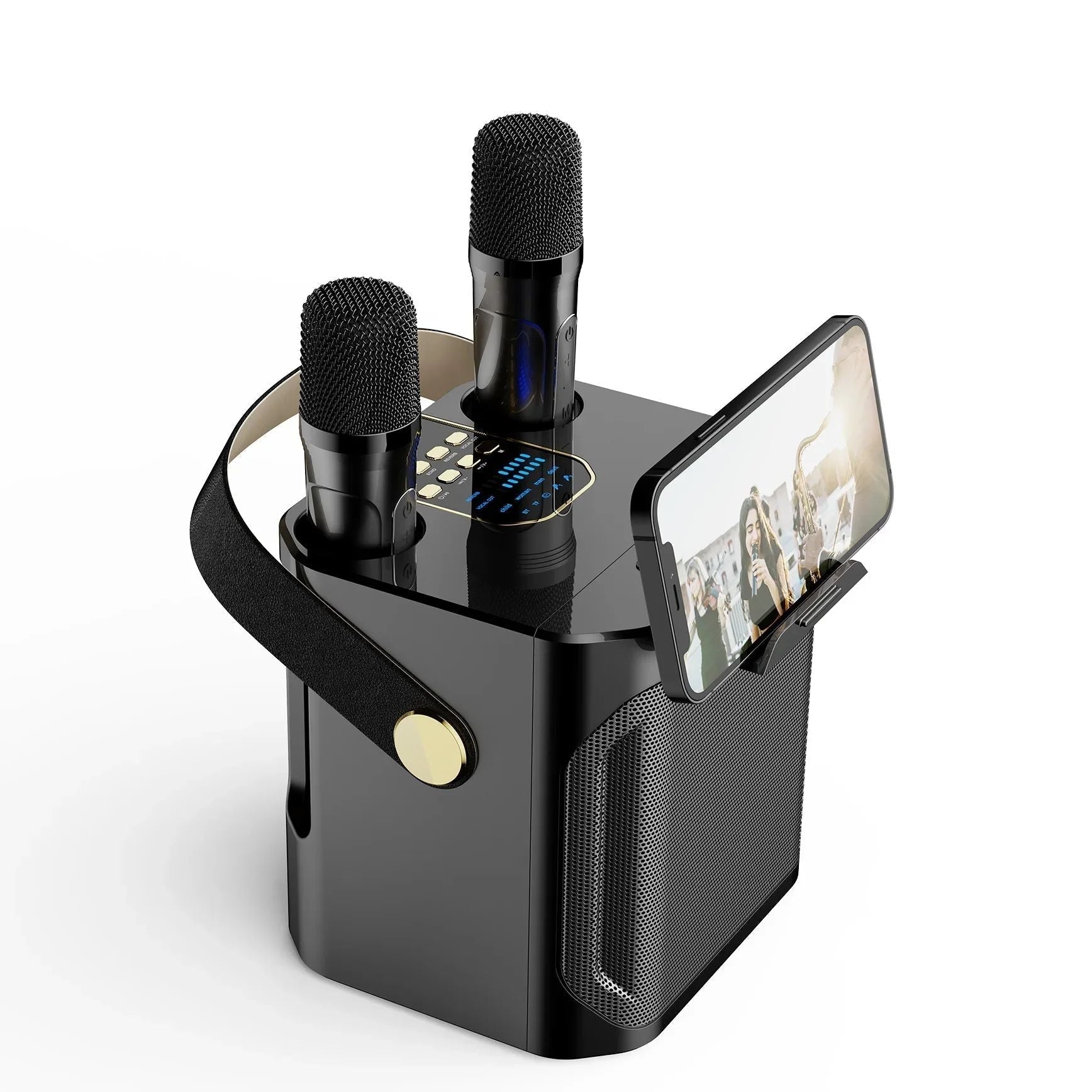 Charly | Karaoke Bluetooth Speaker – 360° Surround Wireless Subwoofer with Dual Mics