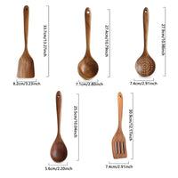 5-Piece Natural Teak Kitchen Tool Set
