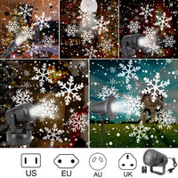 Sisica | LED Christmas Projector Snowflake Light Show – Waterproof Outdoor Lamp with 16 Patterns