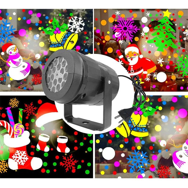 Sisica | LED Christmas Projector Snowflake Light Show – Waterproof Outdoor Lamp with 16 Patterns
