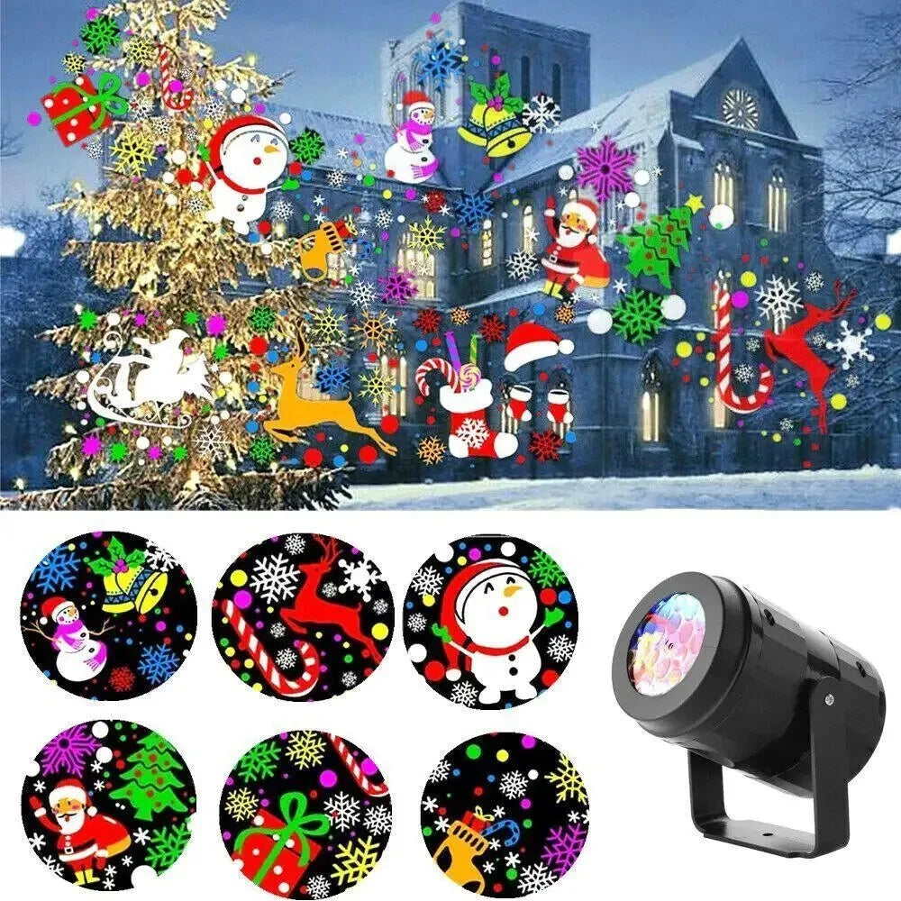 Sisica | LED Christmas Projector Snowflake Light Show – Waterproof Outdoor Lamp with 16 Patterns