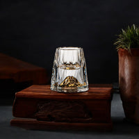 Charly | Luxury Crystal Glasses with Gold Flakes – Handmade – Set of 2 – For Whisky & Premium Beverages
