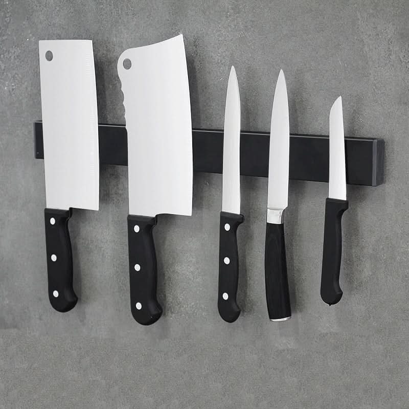 Charly | Magnetic Knife Holder – Wall Mounted Black Steel Storage