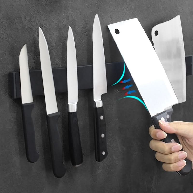 Charly | Magnetic Knife Holder – Wall Mounted Black Steel Storage