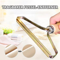 Sisica | Manual Lint Remover | Copper Precision Head | Solid Wood Handle | Battery-Free Fabric Shaver for Cashmere, Wool & Upholstery | Pilling Extractor