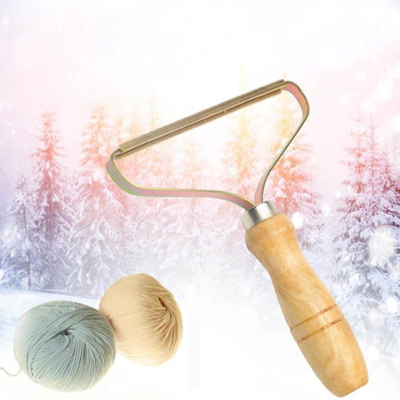 Sisica | Manual Lint Remover | Copper Precision Head | Solid Wood Handle | Battery-Free Fabric Shaver for Cashmere, Wool & Upholstery | Pilling Extractor
