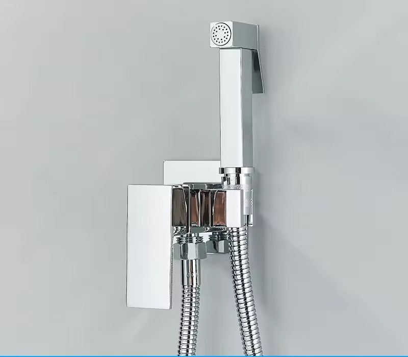 Charly | Matte Black Bidet Shower Faucet in Solid Brass, Hygienic Shower, Hot-Cold Mixing Valve, Toilet Faucet for Muslim Use