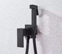 Charly | Matte Black Bidet Shower Faucet in Solid Brass, Hygienic Shower, Hot-Cold Mixing Valve, Toilet Faucet for Muslim Use