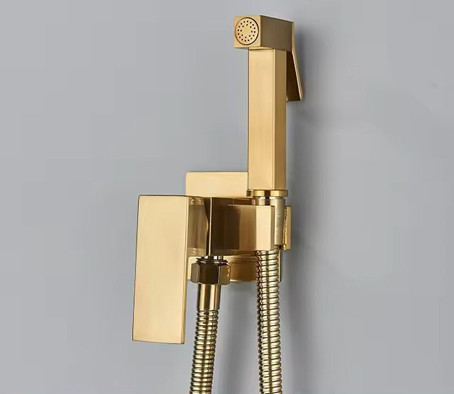 Charly | Matte Black Bidet Shower Faucet in Solid Brass, Hygienic Shower, Hot-Cold Mixing Valve, Toilet Faucet for Muslim Use