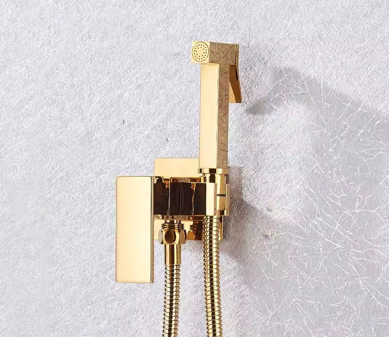 Charly | Matte Black Bidet Shower Faucet in Solid Brass, Hygienic Shower, Hot-Cold Mixing Valve, Toilet Faucet for Muslim Use