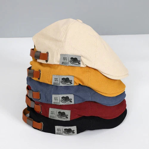 Sisica | Men's Adjustable Flat Cap with Leather Strap