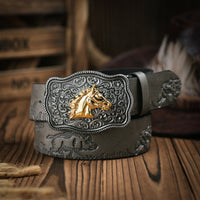 Charly | Men’s Belt | Western Style | Vegan Leather & Durable Metal Buckle