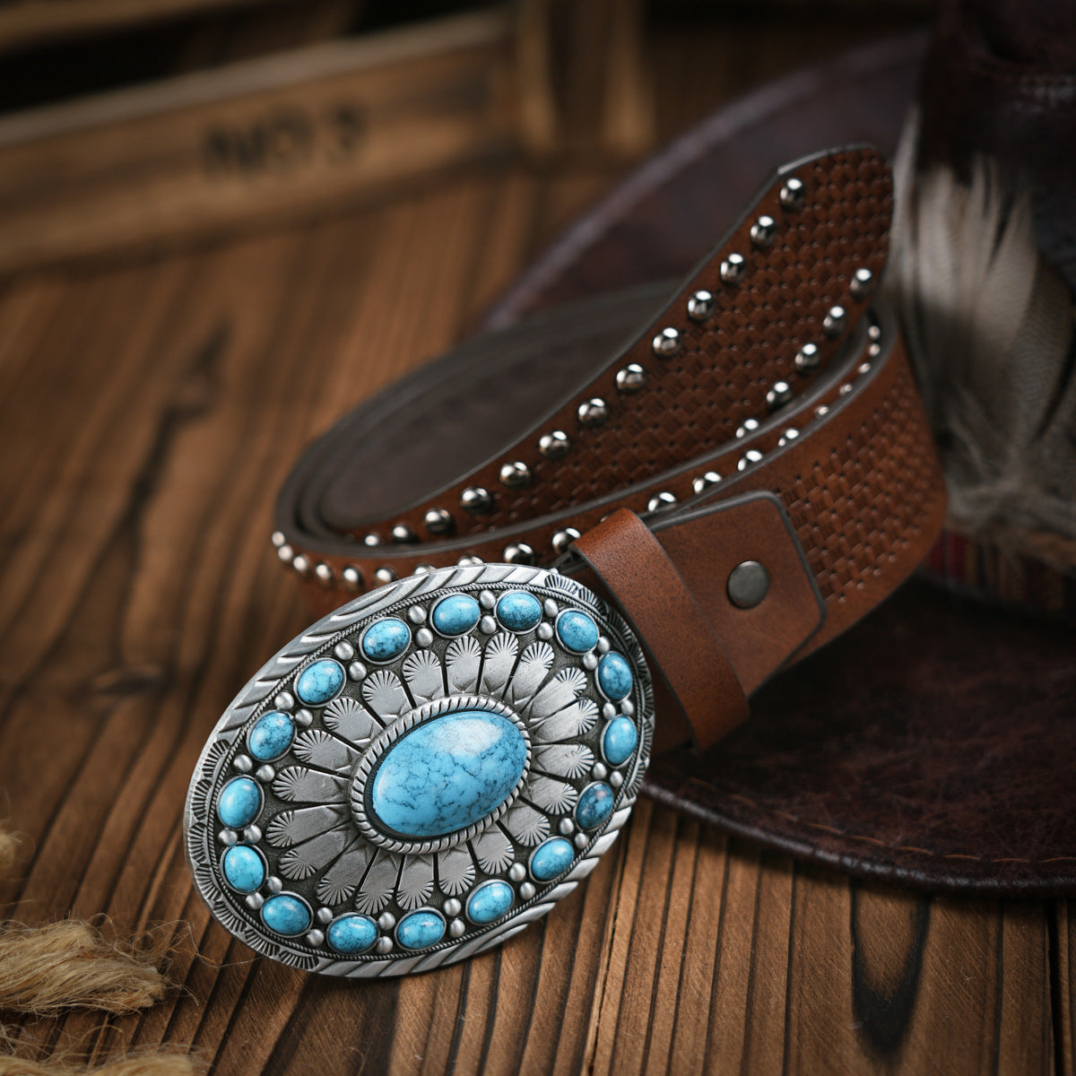 Charly | Men’s Belt | Western Style | Vegan Leather & Durable Metal Buckle