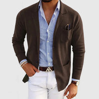 Sisica | Men's Casual Knit Blazer with Patch Pockets