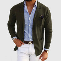 Sisica | Men's Casual Knit Blazer with Patch Pockets