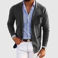 Sisica | Men's Casual Knit Blazer with Patch Pockets