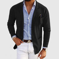 Sisica | Men's Casual Knit Blazer with Patch Pockets
