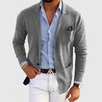 Sisica | Men's Casual Knit Blazer with Patch Pockets