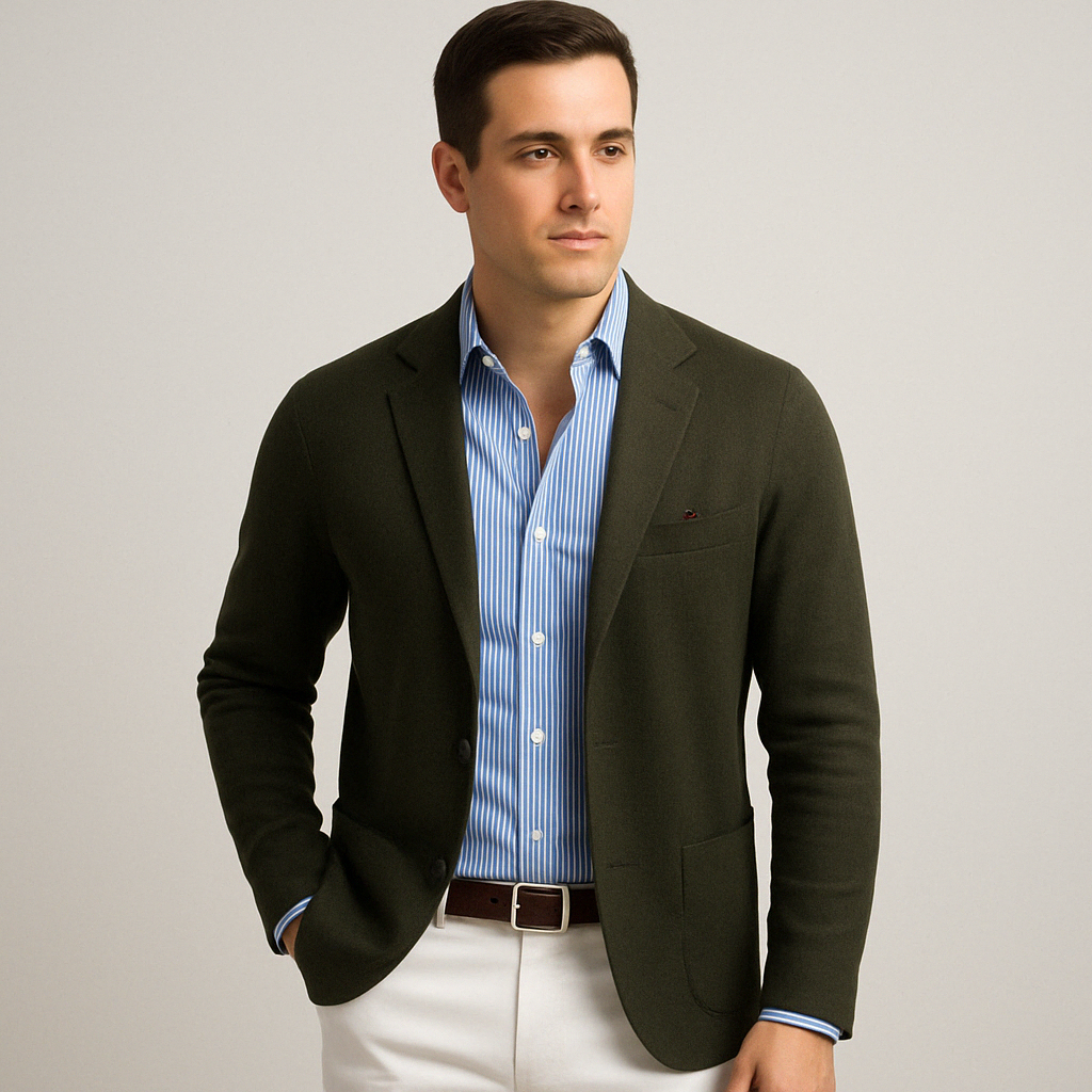 Charly | Men's Casual Knit Blazer with Patch Pockets