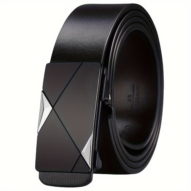 Sisica Men's Leather Belt with Auto Buckle