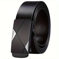 Sisica Men's Leather Belt with Auto Buckle
