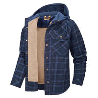 Charly | Men's Plaid Flannel Shirt Jacket with Hood