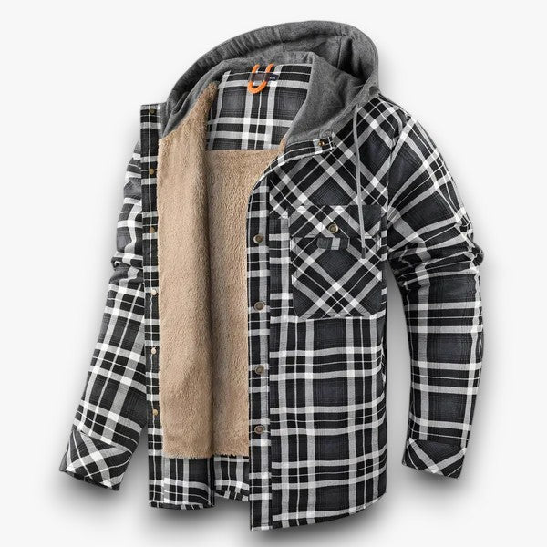 Charly | Men's Plaid Flannel Shirt Jacket with Hood