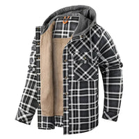 Sisica | Men's Plaid Flannel Shirt Jacket with Hood