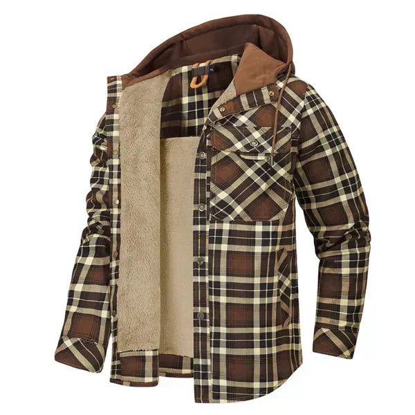 Charly | Men's Plaid Flannel Shirt Jacket with Hood
