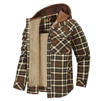 Charly | Men's Plaid Flannel Shirt Jacket with Hood